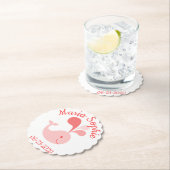 ハッピーキュートピンククジラ ペーパーコースター (インサイチュ)