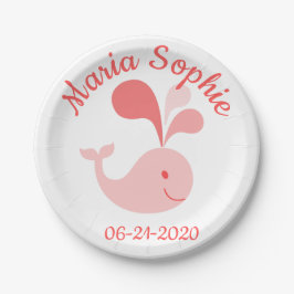 ハッピーキュートピンククジラ ペーパープレート