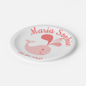 ハッピーキュートピンククジラ ペーパープレート (アングル)