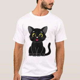 ハッピーキュートブラック子猫 Tシャツ
