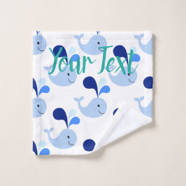 ハッピーキュートブルークジラ ウォッシュタオル