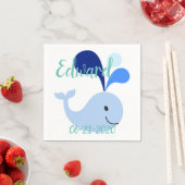 ハッピーキュートブルークジラ スタンダードカクテルナプキン (インサイチュ)