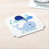 ハッピーキュートブルークジラ ペーパーコースター (アングル)