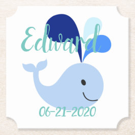 ハッピーキュートブルークジラ ペーパーコースター