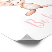 ハッピーキュートベビーバニーウォーターカラーボホウッドランド ポスター (角)