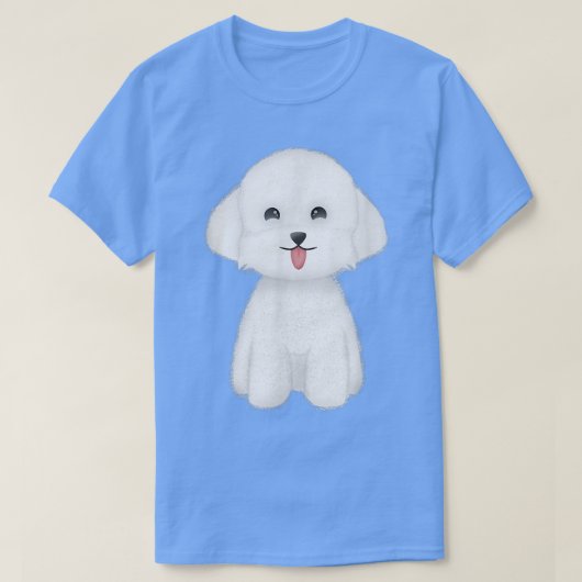 ハッピーキュート白犬 Tシャツ (デザイン正面)