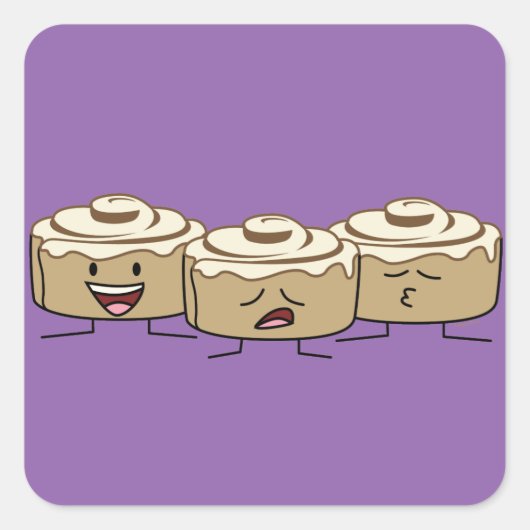 ハッピーキュート笑顔転がシナモン スクエアシール (正面)