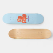 ハッピーキュート赤リス漫画イラストレーション スケートボード (横)