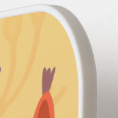 ハッピーキュート赤リス漫画イラストレーション ピックルボールラケット (左詳細)