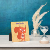 ハッピーキュート赤リス漫画イラストレーション フォトプラーク (インサイチュ)