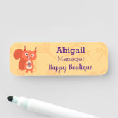 ハッピーキュート赤リス漫画イラストレーション 名札 (インサイチュ)