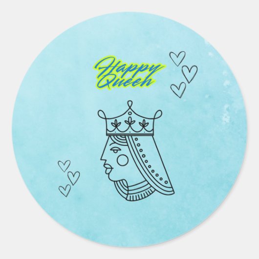 ハッピークイーン。 ラウンドシール (正面)