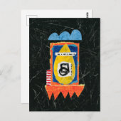 ハッピークライ葉書 – 抽象芸術アート ポストカード (正面/裏面)