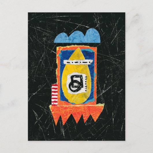 ハッピークライ葉書 – 抽象芸術アート ポストカード (正面)