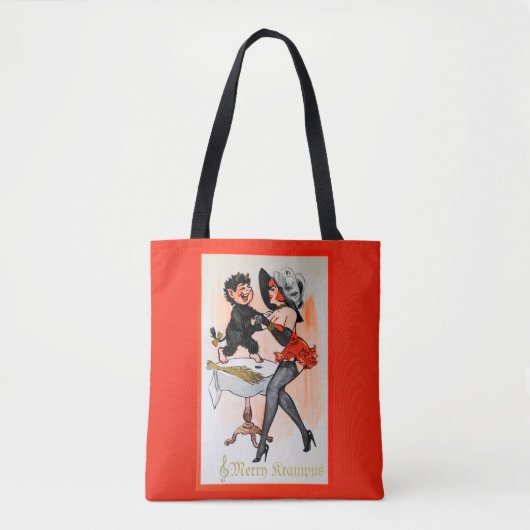 ハッピークランプスとテンプレスヴィンテージクリスマス トートバッグ (正面)