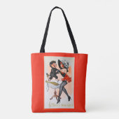 ハッピークランプスとテンプレスヴィンテージクリスマス トートバッグ (裏面)