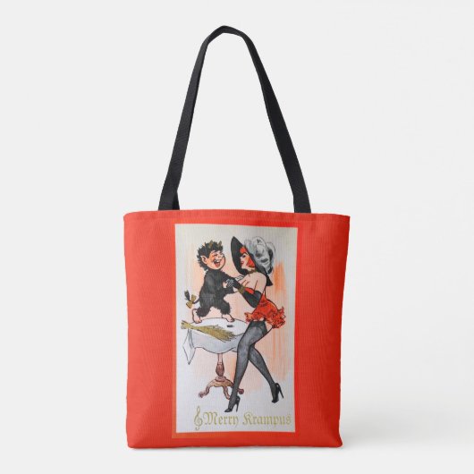 ハッピークランプスとテンプレスヴィンテージクリスマス トートバッグ (裏面)