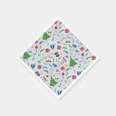 ハッピークリスマスお祝いパターン スタンダードカクテルナプキン (角)