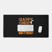 ハッピークリスマスとYes私の誕生日 デスクマット (キーボード&マウス)