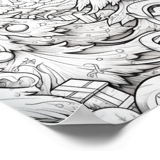 ハッピークリスマスアダルトカラーリング ポスター (角)