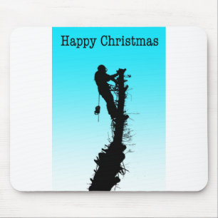 ハッピークリスマスアルボリストの木の外科医リギングツリー マウスパッド