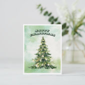 ハッピークリスマスウォーターカラークリスマスツリー シーズンカード (スタンド正面)