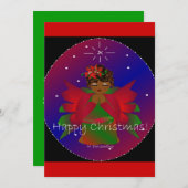 ハッピークリスマスエンジェルベビーガール祈ズ 招待状 (正面/裏面)