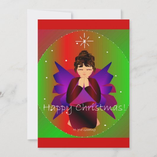 ハッピークリスマスエンジェルベビーガール祈ズ 招待状 (正面)