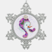 ハッピークリスマスオーナメント スノーフレークピューターオーナメント (正面)