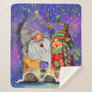 ハッピークリスマスカップル格言シェルパブランケット シェルパブランケット