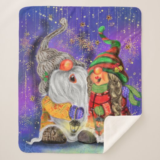ハッピークリスマスカップル格言シェルパブランケット シェルパブランケット (正面)
