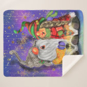 ハッピークリスマスカップル格言シェルパブランケット シェルパブランケット (正面(横))