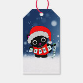 ハッピークリスマスキャットサンタユニーク ギフトタグ (正面)