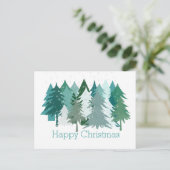 ハッピークリスマスグリーンツリー&スターズカナダ シーズンポストカード (スタンド正面)