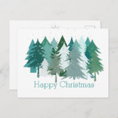 ハッピークリスマスグリーンツリー&スターズカナダ シーズンポストカード (正面/裏面)