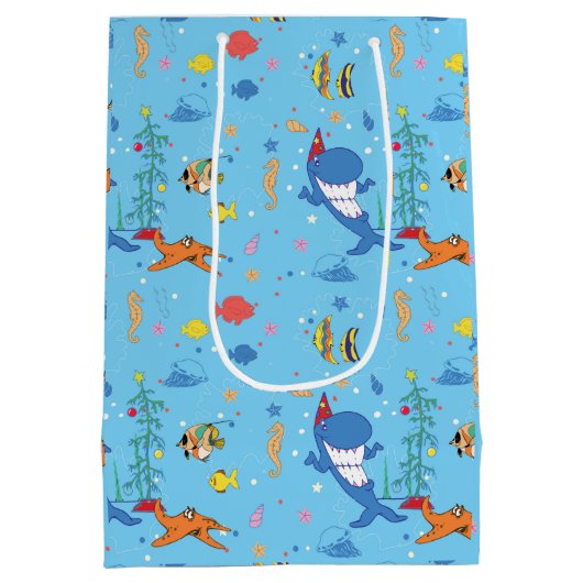 ハッピークリスマスサメ ミディアムペーパーバッグ (裏面)