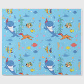 ハッピークリスマスサメ ラッピングペーパー (フラット)