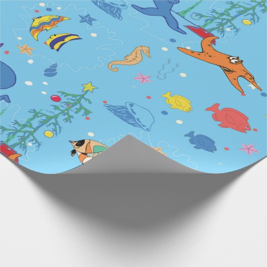 ハッピークリスマスサメ ラッピングペーパー (角)