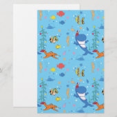 ハッピークリスマスサメ 便箋 (正面/裏面)