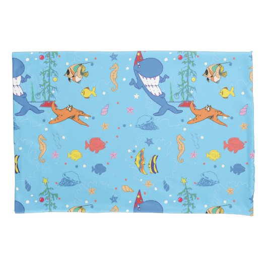 ハッピークリスマスサメ 枕カバー (正面)