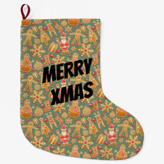 ハッピークリスマスサンタ ラージクリスマスストッキング