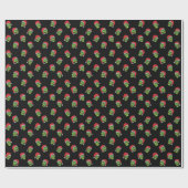 ハッピークリスマスゾンビスカルラッピングペーパーブラック ラッピングペーパー (フラット)