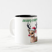 ハッピークリスマスツートーンコーヒーマグ ツートーンマグカップ (正面左)