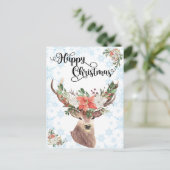 ハッピークリスマスディアウォーターカラーウッドランド ポストカード (スタンド正面)