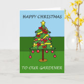 ハッピークリスマストゥアガーデナーホリデーポストカード カード (黄色い花)