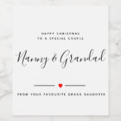 ハッピークリスマスナニー&グランダ ワインラベル (シングルラベル)