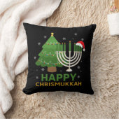 ハッピークリスマスハヌカサンタツリーユダヤ人(ユダヤ教)メノラー クッション (ブランケット)