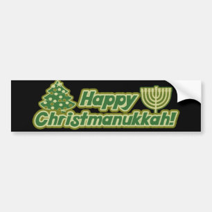 ハッピークリスマスハヌッカクワンザ バンパーステッカー