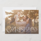 ハッピークリスマスハンドレタリングホリデーフォトカード シーズンカード (正面)