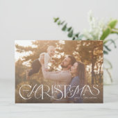 ハッピークリスマスハンドレタリングホリデーフォトカード シーズンカード (スタンド正面)